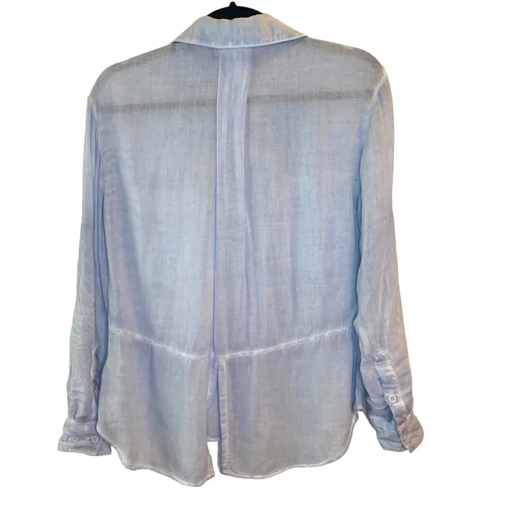 Cloth & Stone Anthropology Blue Button Down Shirt Roll Tab Sleeve Women’s XSmall_6